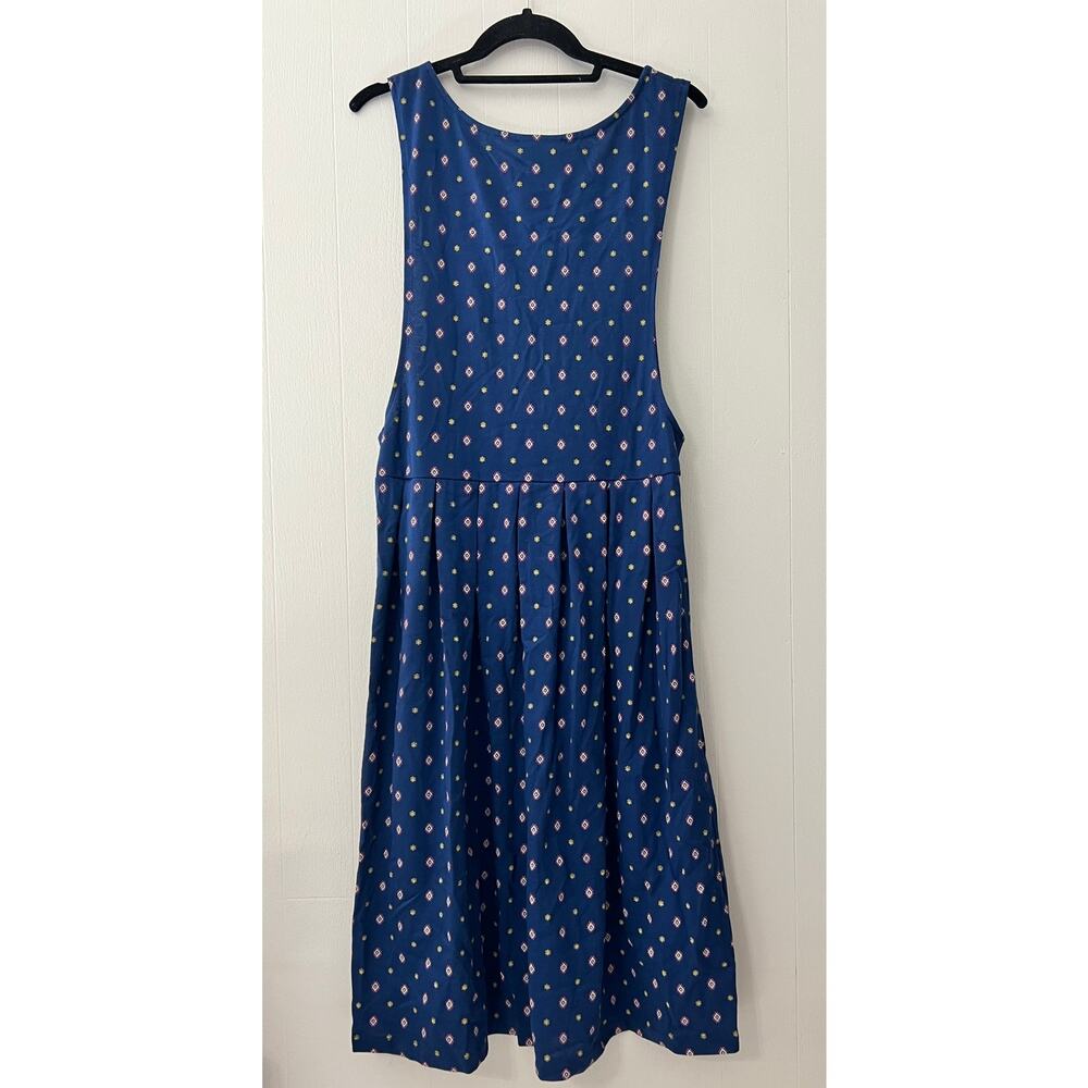 Britland Vintage Pleated Sleeveless Navy Jumper Dress Size 7 - Picture 2 of 9
